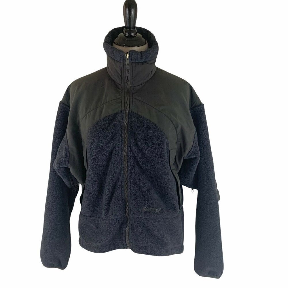 Marmot Women's S Small Full Zip Fleece Jacket Mock Neck Fitted Polartec